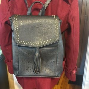 Black laptop bag leather like